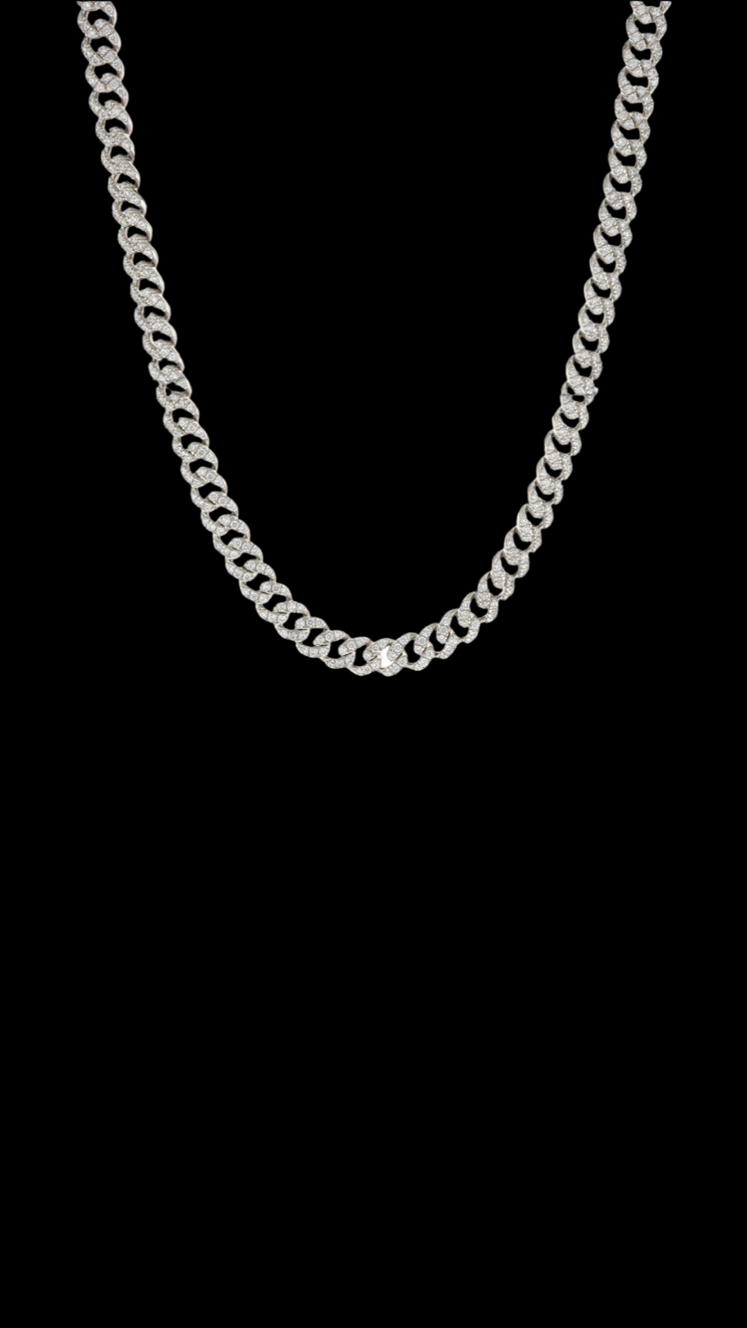 Iced silver online cuban link chain
