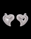 Paved Heart Stud Earrings