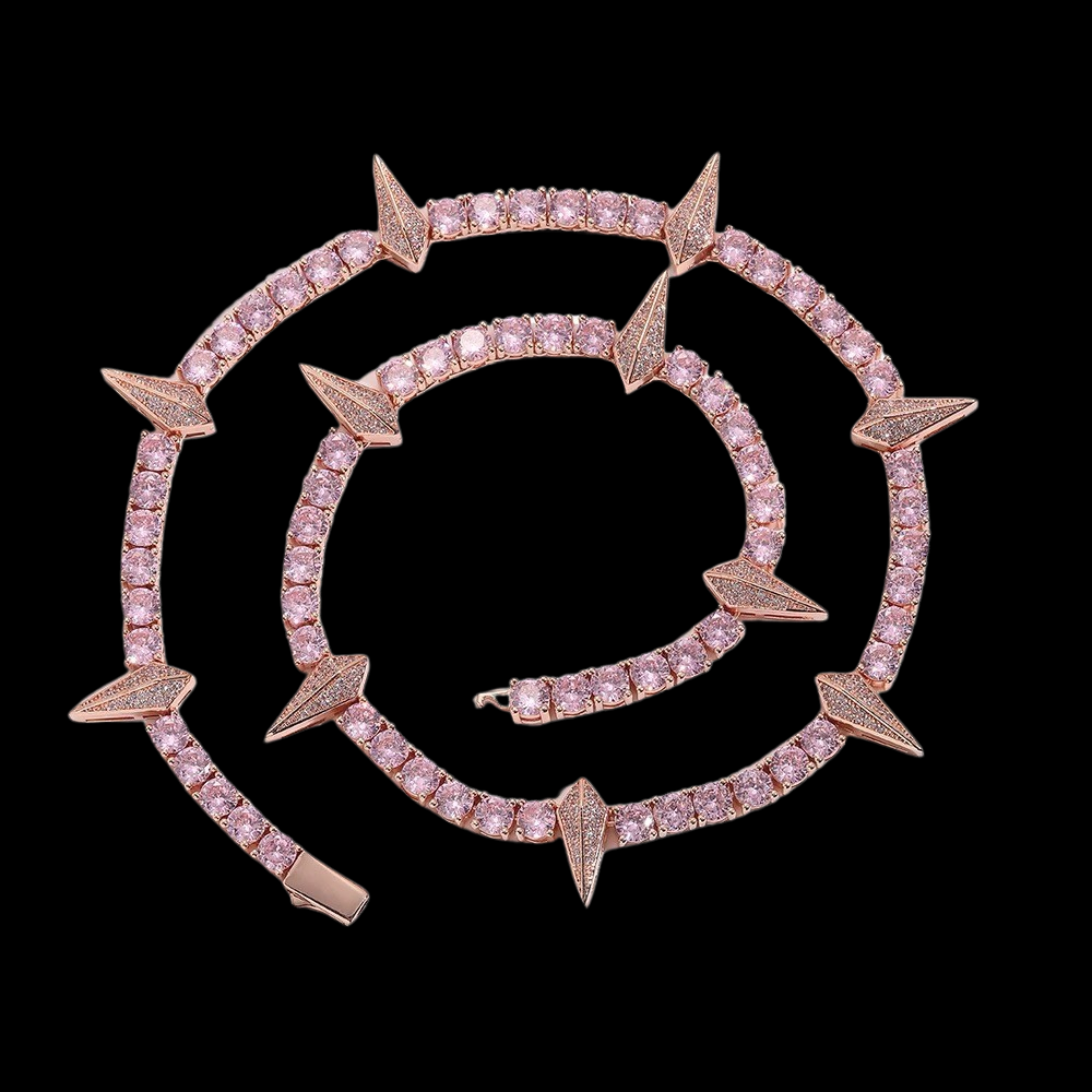 5mm Pink Arrow Tennis Chain