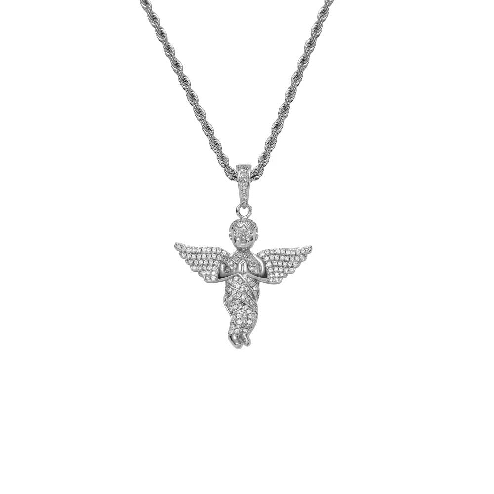 Silver Sinner Angel Necklace